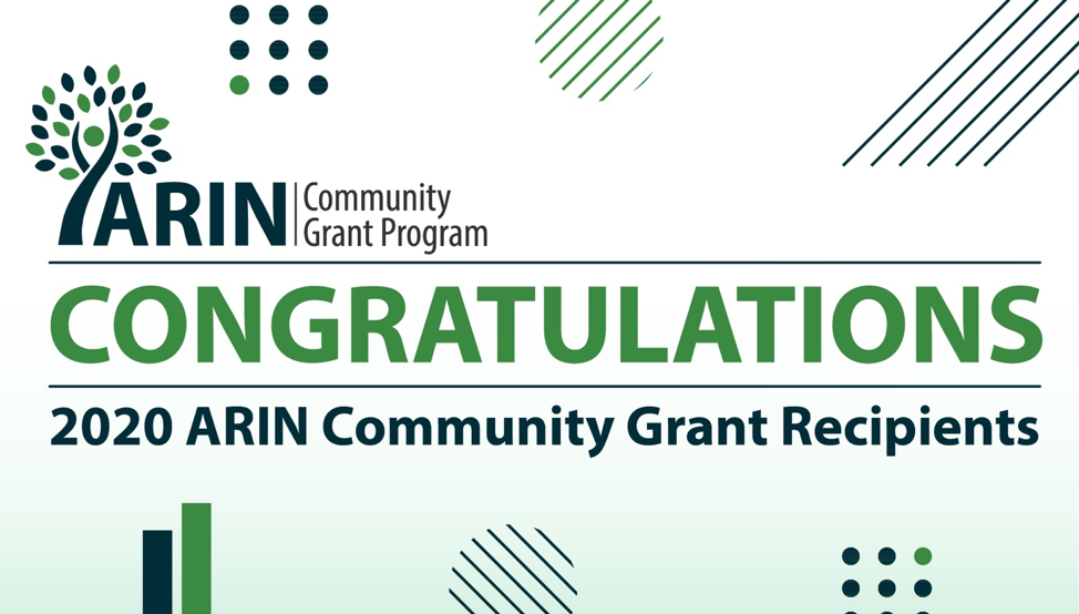 Congratulations to the 2020 ARIN Community Grant Recipients