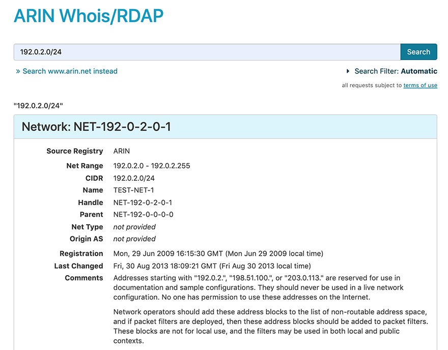 ARIN's Whois: What Data is Public Information and How Can it be