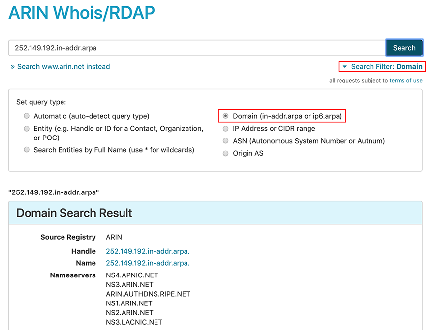 Using Whois - American Registry for Internet Numbers